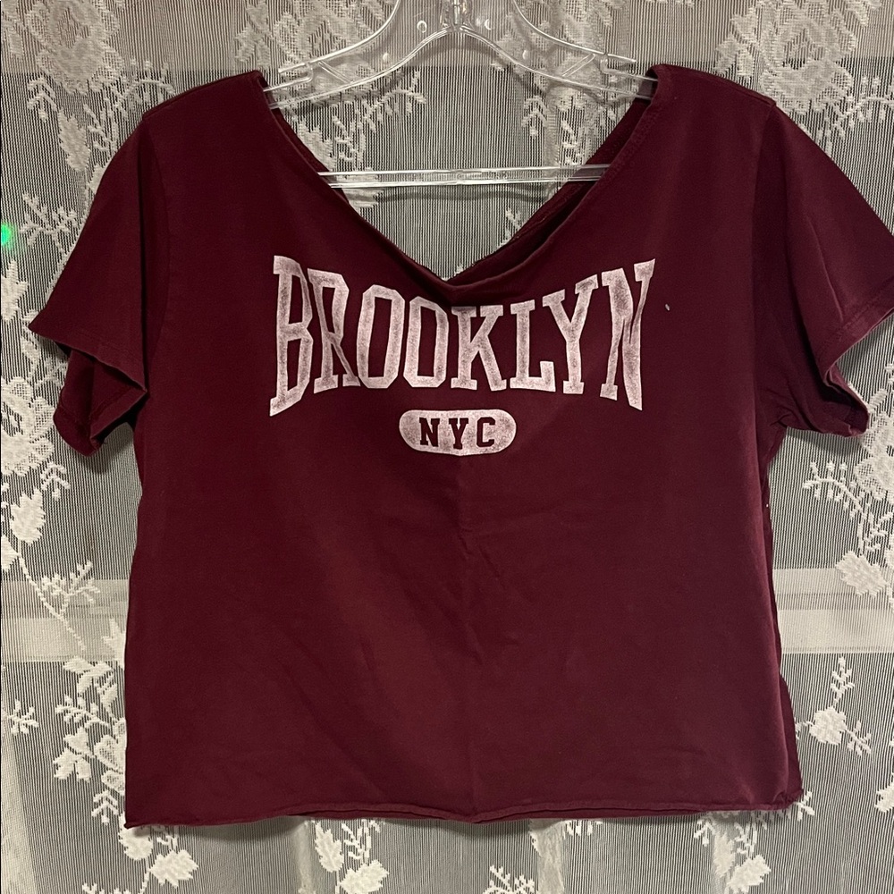 Hollister Maroon Brooklyn NYC Women's Tee